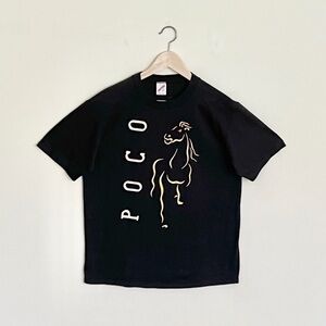 Vintage Poco 1990 Legacy Tour Horse Graphic Black Band T Shirt Adult size Large
